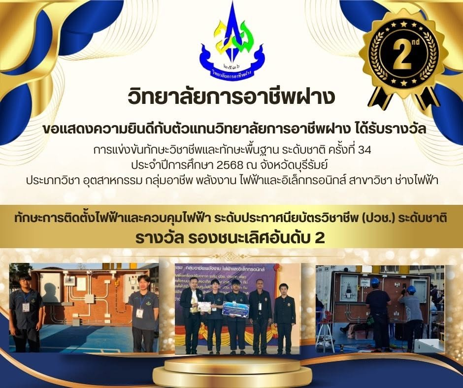 ตัวแทนภาคเหนือ ในการแข่งขันทักษะวิชาชีพและทักษะพื้นฐาน ระดับชาติ ครั้งที่ 34 ประจำปีการศึกษา 2568